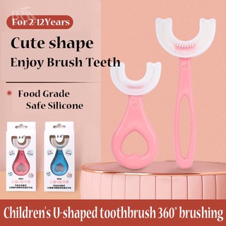 kidsbaby brush✈☾kid's U-shaped Toothbrush Toddler Baby 2-12 Years Old Children's Soft Bru