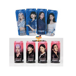 Carbonated Drinks●✿BLACKPINK x pepsi can 330ml pink and blue with liquid content (complete members)