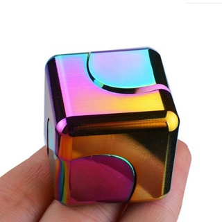 Fingertip Spinner Metal Spinner Colorful Square Spinner Spinner Cube Cube Spinner Rubik's H3I8
