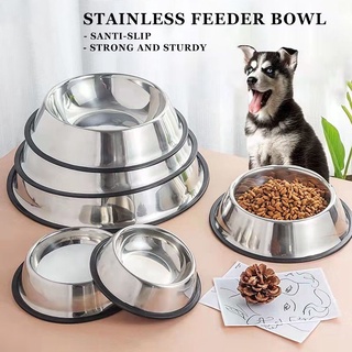 dog bowl pet bowl oversized stainless steel dog food bowl non-slip stainless steel cat food bowl
