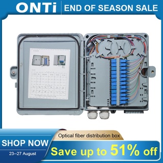 ONTi 12 core or 24 core Termination FTTH fiber optic distribution box full with single mode pigtail SC adapter