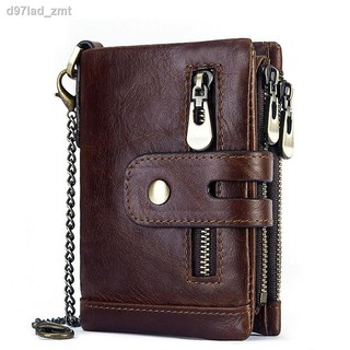 ㍿❏Men s wallet, leather wallet, short hand bag, zipper, men s wallet, coin purse, large-capacity dri