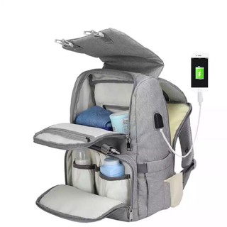 【COD】 3in1 Multifunctional Waterproof Diaper Bag Back Pack With Baby Changing Nappy Bag with USB mm