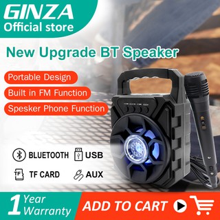 GINZA Bluetooth Speaker Play FM Bluetooth Speaker USB-TF CARD-AUX-BT Lasting Power FJ-105DW