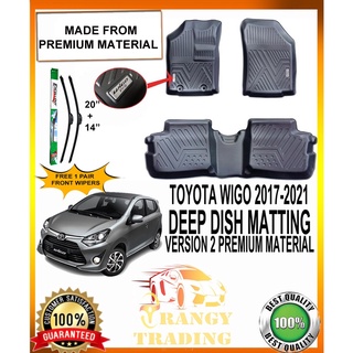 Toyota Wigo 2017 to 2021 OEM Deep Dish Matting V1 & V2 WITH FREE 20"/14" EXCELLENT BANANA WIPER