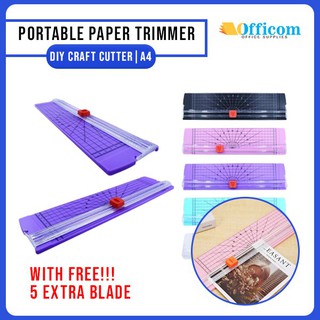 Ready Stock/✎✕¤Portable Paper Trimmer A4 Officom Paper Cutter DIY Craft Cutter with FREE 5 EXTRA BLA