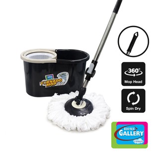Home Gallery Tornado Mop and Spin Dry Bucket Set (Brown) with 1 Microfiber Mop Head (ZT11S)