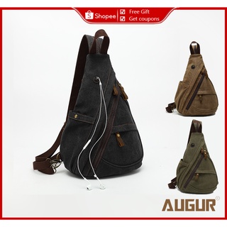 AUGUR Men's Canvas Chest Bag Messenger Bag Multifunctional Backpack Large-capacity 6002