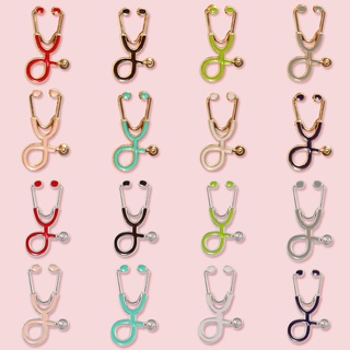 Colored Medical Brooch Badge Pin Stethoscope Nurse Doctor Coat bag Jewelry Gift Collect pin button