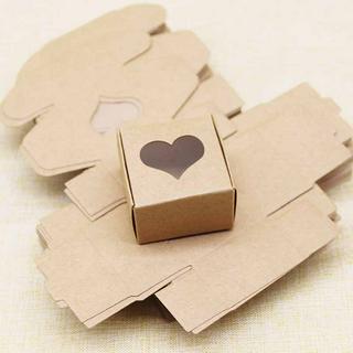 10pcs box with 10pcs sponge kraft paper gifts candy favors with window /heart shape DIy Handamde Dreamcatcher candy wedding favors package