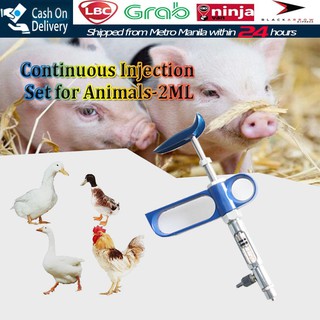 Computer Accessories ☀2ml Automatic Continuous Syringe Adjustable Veterinary Syringe Vaccine Injecto