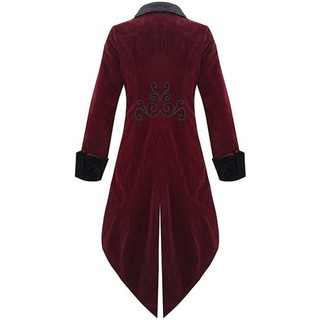【spot goods】✿COD Fashion Men Tuxedo Medieval Retro Clothing Long Punk Coat Kq
