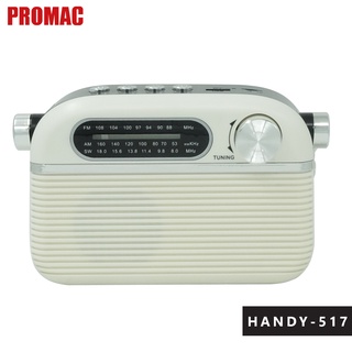 Portable Rechargeable Radio AM/FM Bluetooth TF MP3 Player AC/DC USB SD Card PROMAC HANDY-517W