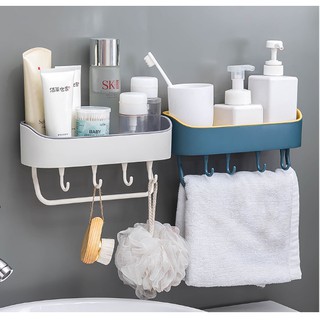 TOWN SHOP Adhesive Bathroom Shelf Organizer Shower and Kitchen Spice Rack