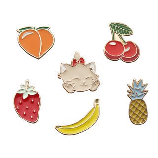 Fruit Cartoon Enamel Brooches Collar Pins