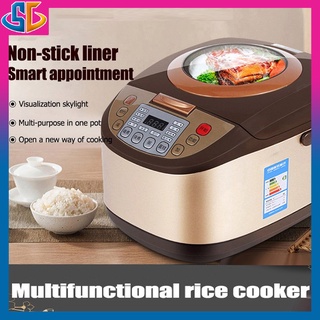 Rice cooker 5L full touch screen operation 24-hour appointment non-stick liner eight function brown