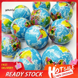 ♚YJY♚Funny Earth World Map Globe Stress Relief Squeeze Hand Therapy Bouncy Ball Toy