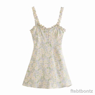 ✉Wholesale Fashion Silk Satin Printing Sling Dress 8392