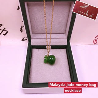 (Wikacharms) malaysia jade money bag necklace