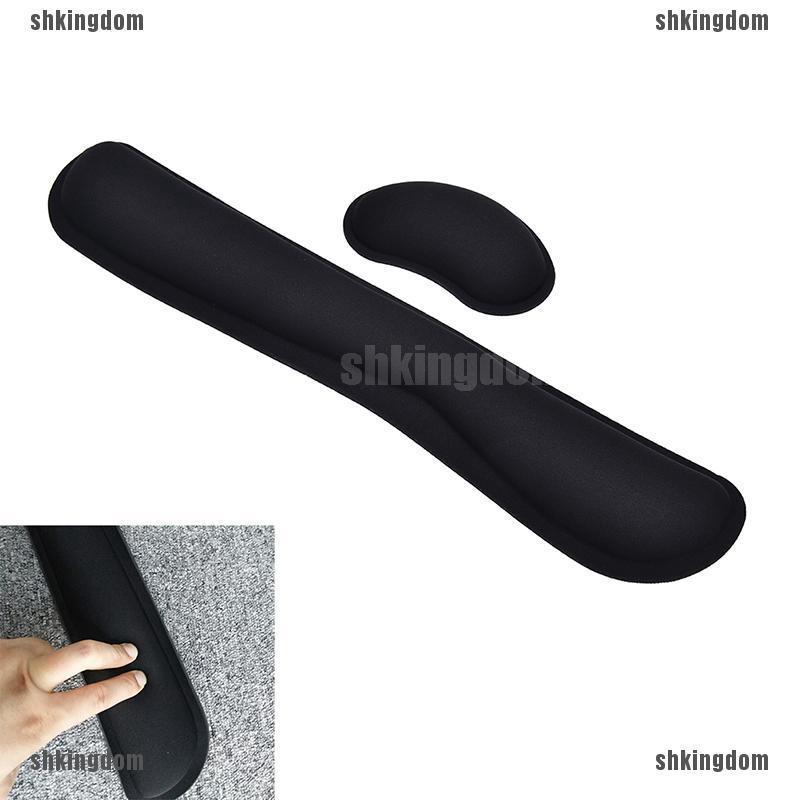 Wrist Raised Hands Rest Support Pad Cushion For PC Keyboard+ Wrist Pad Set