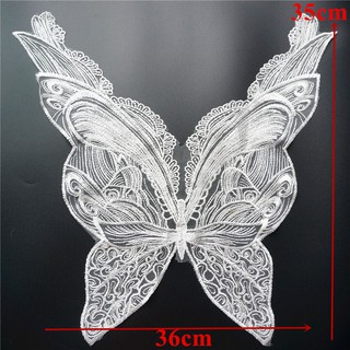 Embroidery Butterfly Lace Applique Sew Neckline Collar Patch Wedding Gown Bridal Clothes DIY Craft (4)