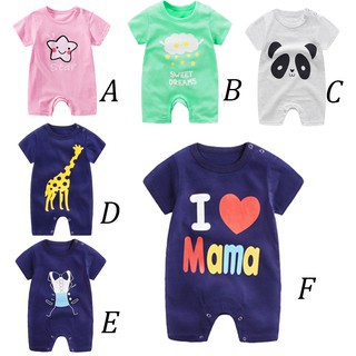 Baby Cartoon Rompers Newborn Infant Jumpsuit Baby Boy Girl Short Sleeve Kids Clothes