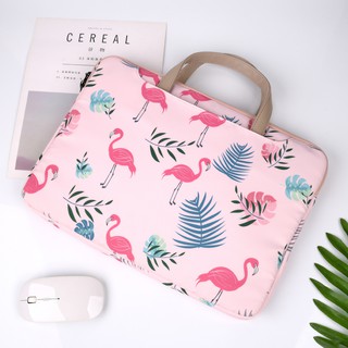 Flamingo cartoon laptop bag hand-held 15.6 inch female 12 Apple Dale air 13 small fresh 14 tide