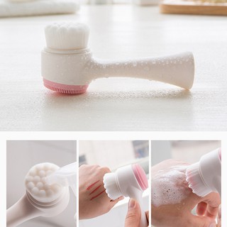 Double Side Silicone Facial Cleanser Brush 3D Face Cleaning Face Washing Tool facial steamer 150ml (9)