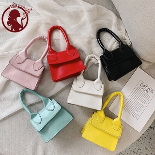 Children Simple Contrast Color Crossbody Shoulder Tote Bag Coin Purse For Child