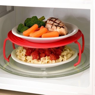 Microwave Oven Heating Layered Steaming Tray Tray Double Layer Shelf Potholder (1)