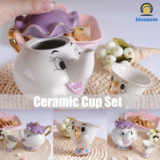 Cute Beauty And The Beast Teapots Mrs Potts Chip Tea Pot Cup Set Xmas Gifts Ceramic Teapots Set