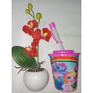 Little Pony Tumbler / Reusable Plastic Tumbler / Plastic cup with lid & straw