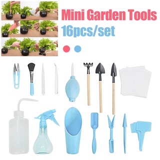 16pcs Mini Garden Hand Tools Succulent Transplanting Tools Planting DIY Tool Set Flowers Supplies
