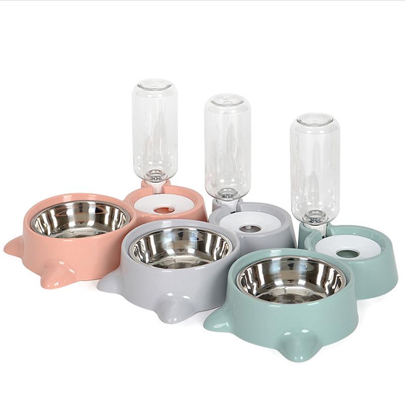Automatic Pet Feeder Water Dispenser Cat Dog Drinking Bowl Dogs Feeder Dish Double Bowl (1)