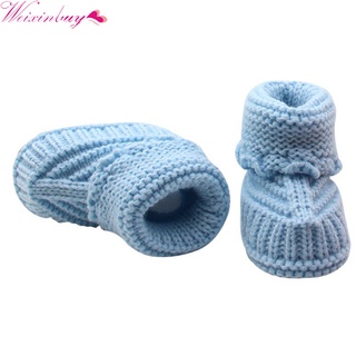❆Handmade Newborn Baby Crib Shoes Infant Boys Girls Crochet Knit winter warm Booties TQ