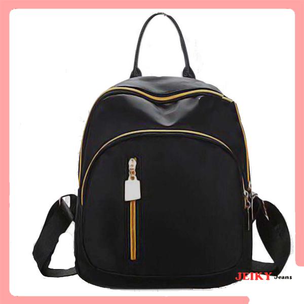 JY. Unisex Fashion Korean Small Black Backpack School Bag