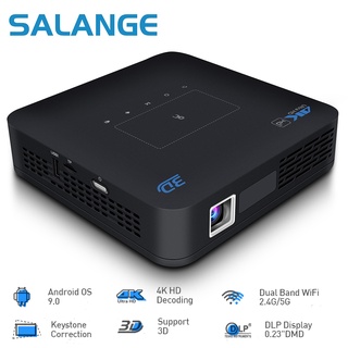 ✹۩►Salange Projector P15 4K MINI Android 9.0 WIFI Bluetooth Home Theater 3D TV Battery DLP Portable