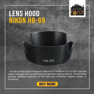 HB-69 LENS HOOD FOR NIKON AF-S DX NIKKOR 18-55MM F 3.5-5.6G VR II D3200 D5200