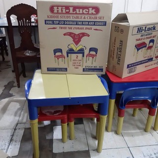 kiddie table 2 chairs with compartment