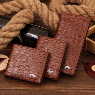 Men'S Wallet Long Fashion Crocodile Pattern Short Wallet