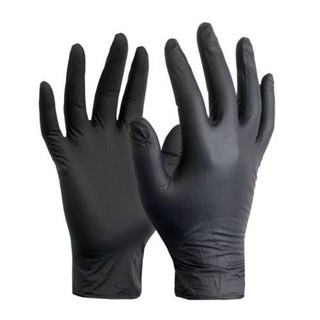 GLOMED LATEX EXAMINATION GLOVES | 1 pair only | Black Gloves