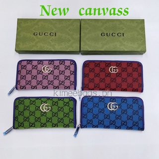 Newest GUCCI Canvas single zipper Long wallet Pouch