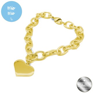 Mio Mio by Silverworks Gold Plated Engraveable Heart Bracelet - Fashion Accessory for Women X2584