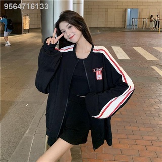 Korean style chic jacket women s spring and autumn 2021 new thin loose oversize baseball uniform all (1)