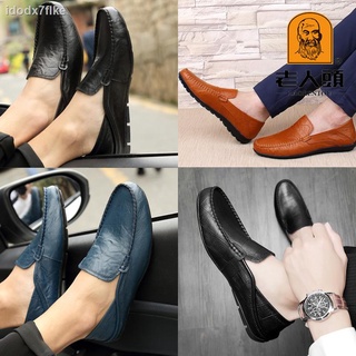 ☒Summer leather peas shoes men s trendy soft leather shoes men s casual men s shoes lazy driving sho