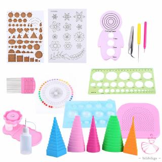 1 Set Quilling Paper Rolling Kit Slotted Tools Tweezer Ruler For Home Office Decoration