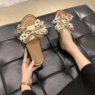 Foreign Trade E-Commerce Beach Slippers Women's Shoes Bow Sandals Flat Women's Shoes Popular Women's