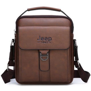 JEEP Men's Briefcase High Quality Vertical Leather Shoulder Bag Men's Business Crossbody Bag