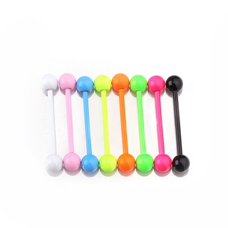 Paint neon stainless steel round head tongue nails tongue ring long rod ear bone nails human body piercing wholesale