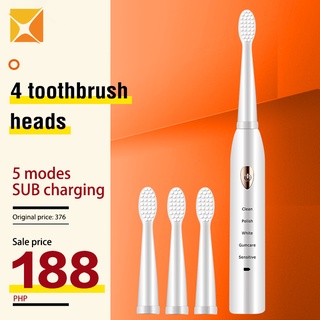 Adult electric toothbrush USB charging, vibration, waterproof ultrasonic soft bristles toothbrush